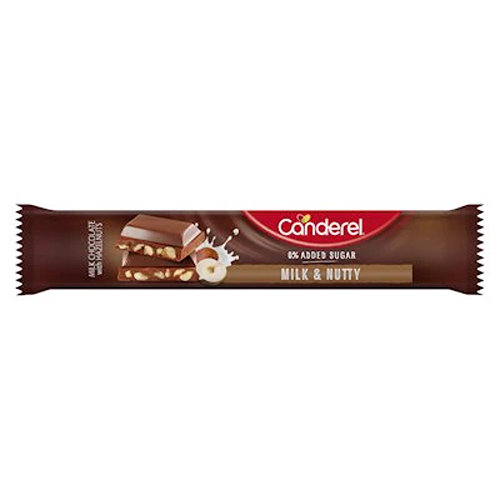 Canderel Chocolate Bar 0% Added Sugar Milk & Nutty 27g