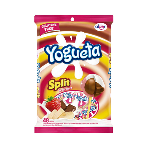 Yogueta Split Flavoured  Lollipops 48's