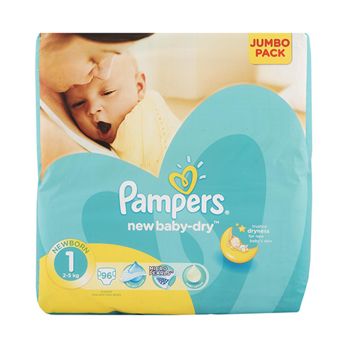 Pampers Baby-Dry New Baby Size 1 Jumbo Pack 96's