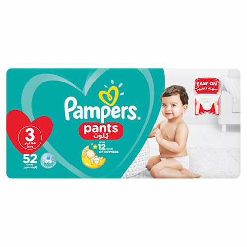 Pampers Baby-Dry Nappy Pants Size 3 Value Pack 52's