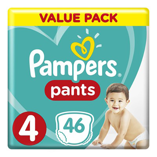 Pampers Baby-Dry Nappy Pants Size 4 Value Pack 46's