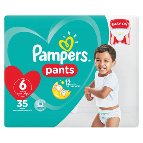 Pampers Baby-Dry Nappy Pants Size 6 Value Pack 35's