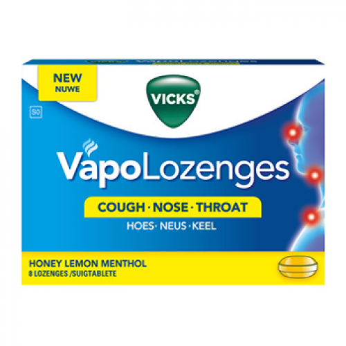 Vicks Vapo Lozenges Honey Lemon Menthol Flavoured 8's