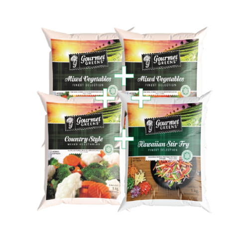 Combo Deal Gourmet Greens (Mixed veg, Country veg, Hawaiian stir Fry)  4 x 1kg