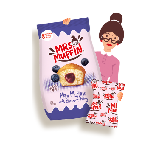 Mrs Muffin - Mini Muffins with Blueberry Jam Filling 200g