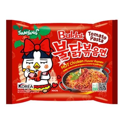 Samyang Buldak Noodles Hot Chicken Flavour Ramen Tomato Pasta 140g