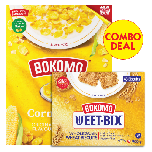 Combo Deal Bokomo Corn Flakes 1kg + Bokomo Weetbix 900g