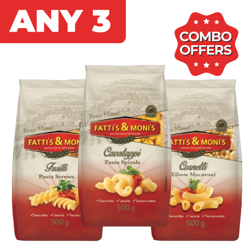 Combo Fatti's & Monis Elbows, Spiral, Penne, Screws or ShELLS Any 3x500gr