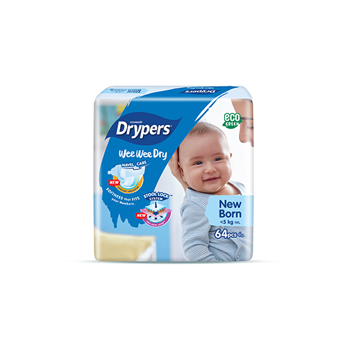 Drypers Jumbo Nappies New Born 64's