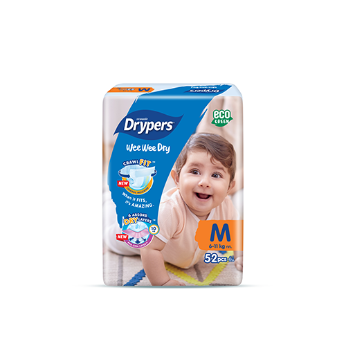 Drypers Jumbo Nappies Medium 52's